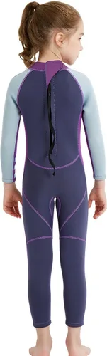 Miniatura 19 de DIVE & SAIL Traje de neopreno de 0.098 in para niños, manga larga, protección UV, traje de baño térmico