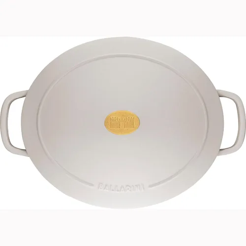 Miniatura 8 de BALLARINI Bellamonte Horno holandés ovalado de hierro fundido de 4.75 cuartos de galón, color blanco crema
