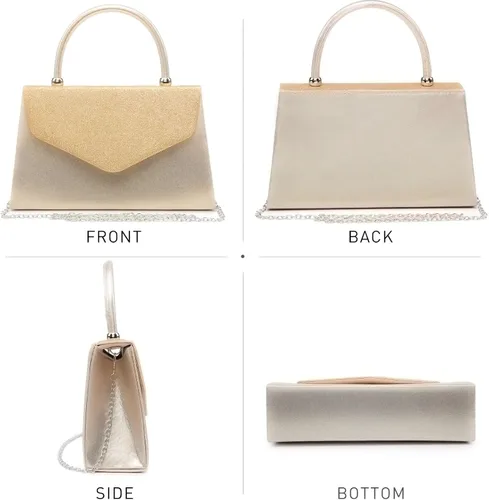 Miniatura 65 de Dasein Bolso de noche para mujer, embragues de fiesta, bolsos de boda, cóctel, baile de graduación, bolsos con purpurina esmerilada