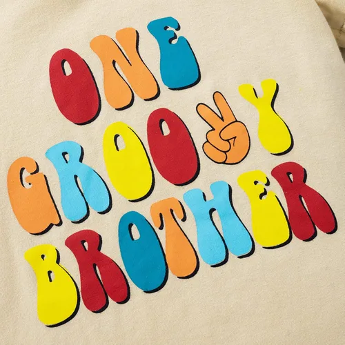 Miniatura 4 de Pudcoco Conjunto de camiseta de manga corta con letras y pantalones largos sólidos para el verano