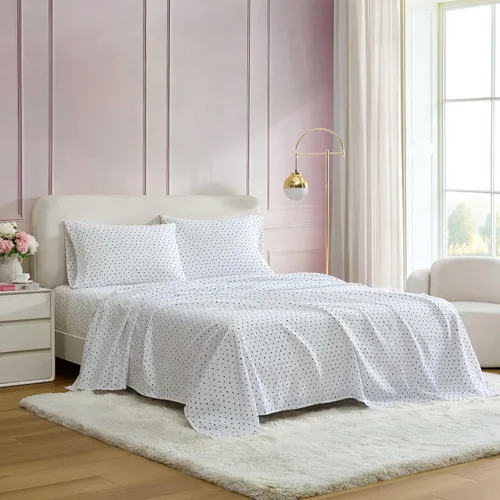 Miniatura 26 de Betsey Johnson - Sábanas de cama King, ropa de cama suave y ligera, resistente a la decoloración y a las arrugas (leopardo, King)