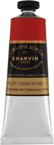 Miniatura 186 de Charvin Pintura acrílica profesional extrafina – verde absenta, tubo de 2.1 fl oz, pigmentos de triple fresado, resistente a la luz, pinturas