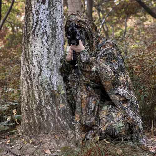 Miniatura 2 de Traje Ghillie, traje de camuflaje frondoso 3D, ropa de camuflaje de caza, ropa de bosque para caza, Airsoft, fotografía de vida silvestre