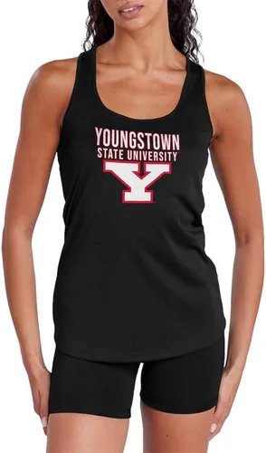 Miniatura 367 de Camiseta deportiva sin mangas oficial de NCAA Collegiate para mujer, con espalda cruzada, colección con logotipo primario