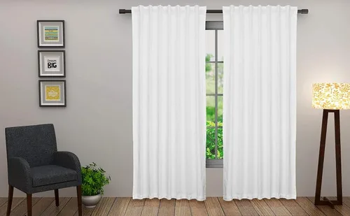 Miniatura 7 de COTTON CRAFT Cortina Blanca - Panel de Ventana - Juego de 2 Cortinas - Grueso Telar de Pato de Algodón Reversible con Pestaña Superior para Ventana
