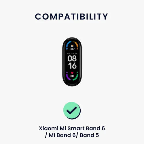 Miniatura 6 de kwmobile Correa de reloj compatible con Xiaomi Mi Smart Band 6 / Mi Band 6 / Band 5 – Correa de reloj de banda elástica negra