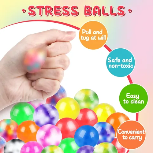 Miniatura 3 de BESNEL 160 Pack de bolas de estrés para adultos, bolas esponjosas a granel, juego de bolas de estrés, bolas anti-ansiedad y de juguete