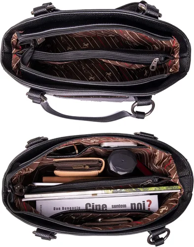 Miniatura 7 de Montana West Western Tote Bag for Women Concealed Carry Purse with Wallet Set Tooling Mandala Pattern Design