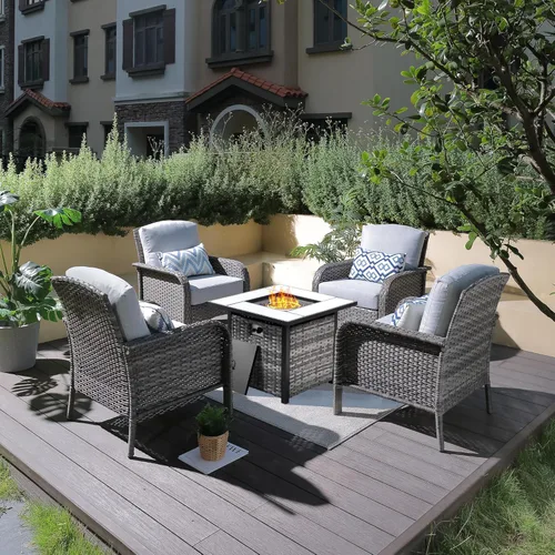 Miniatura 20 de ovios Juego de 2 piezas de muebles para patio, sillas de mimbre para exteriores de 2, sillas de ratán de respaldo alto para todo tipo de clima de 2