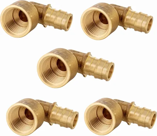 Miniatura 12 de Paquete de 2 accesorios de latón de expansión EFIELD Pex A de 1/2 x 1/2 pulgadas, codo hembra NPT para conexión de tubo Pex-A, ASTM F1960