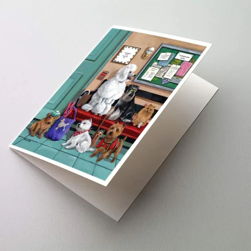 Miniatura 210 de Caroline's Treasures PPP3013GCA7P - Tarjetas de felicitación y sobres para mascotas de Basset Hound Teacher, paquete de 8 tarjetas en blanco