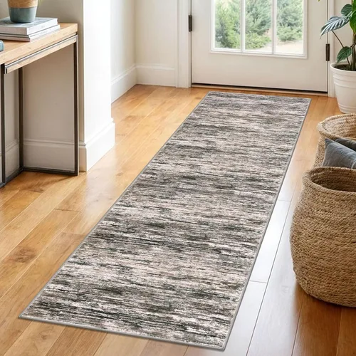 Miniatura 27 de SIILOOM 2 x 3 Alfombra moderna y abstracta para entrada, alfombra neutra azul marino gris multicolor súper suave de área pequeña, alfombras lavables