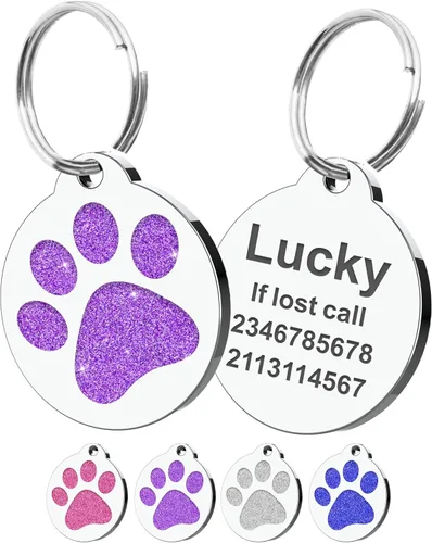 Miniatura 12 de Etiquetas para perros personalizadas para mascotas, etiquetas de nombre para perro, etiqueta para perro personalizada grabada con cualquier nombre