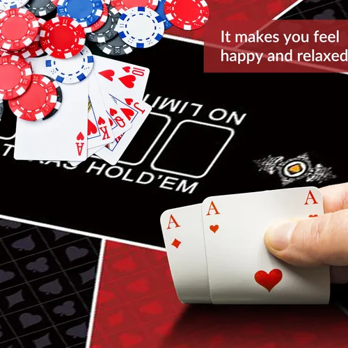 Miniatura 5 de nuveti Tapete de póquer Texas Hold'em de 70 x 35 pulgadas, portátil, de goma, impermeable, con reducción de ruido, para cualquier juego de mesa 70 X