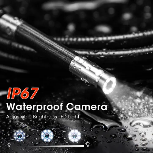 Miniatura 8 de Epicmate - Boroscopio articulado bidireccional de 210° con luz, cámara endoscopio de inspección de 5 pulgadas con luz, cámara industrial flexible