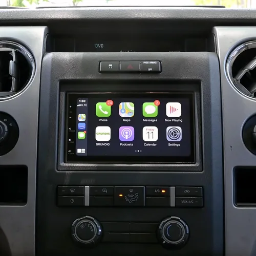 Stinger Ford F-150 (2009-14) Unidad principal de radio de coche con pantalla táctil HD de 6.8 pulgadas, pantalla táctil doble DIN, inalámbrica Apple