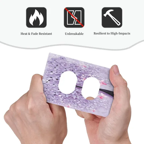 Miniatura 6 de Cubiertas de Tomacorriente 3D Árbol Morado 1 Gang Placa de Cubierta de Interruptor de Luz Dúplex Placas Decorativas de Pared Placa de Interruptor