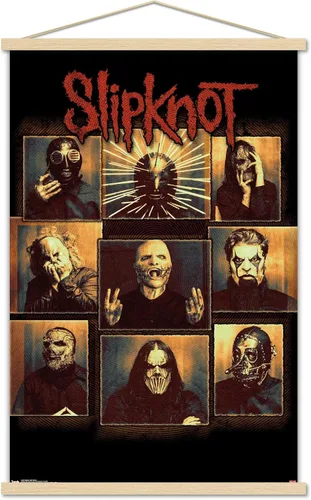 Miniatura 7 de Slipknot - Póster de pared a prueba de balas, 22.4 pulgadas de largo x 14.7 pulgadas, versión enmarcada en madera de granero
