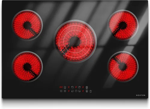 Miniatura 9 de Noxton Placa eléctrica de 2 quemadores, estufa de cerámica radiante de 12 pulgadas 110 V con perilla y control táctil, placa eléctrica incorporada