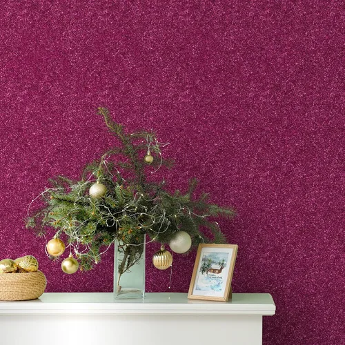 Miniatura 7 de CHIHUT Papel tapiz rosa intenso con purpurina para despegar y pegar, papel de contacto rosa brillante para paredes de armarios, papel de pared Rosa