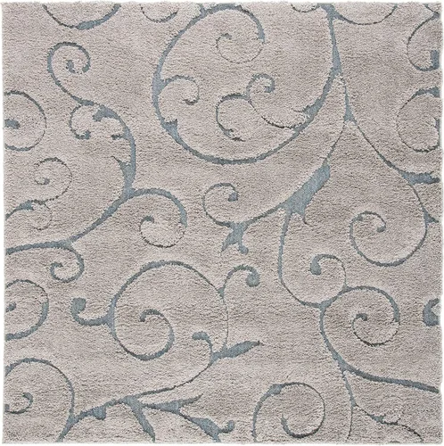 Miniatura 40 de SAFAVIEH - Alfombra de la colección Florida Shag - 10 pies redonda, color crema y beige, diseño de pergamino, no suelta pelusa y fácil de limpiar