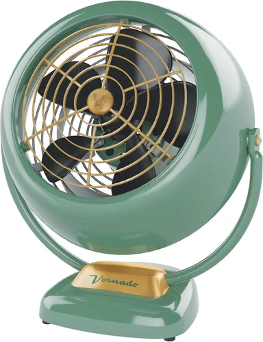 Ventilador circulador de aire Vornado VFAN vintage, 3 velocidades, construcción metálica, flujo de aire ajustable, verde