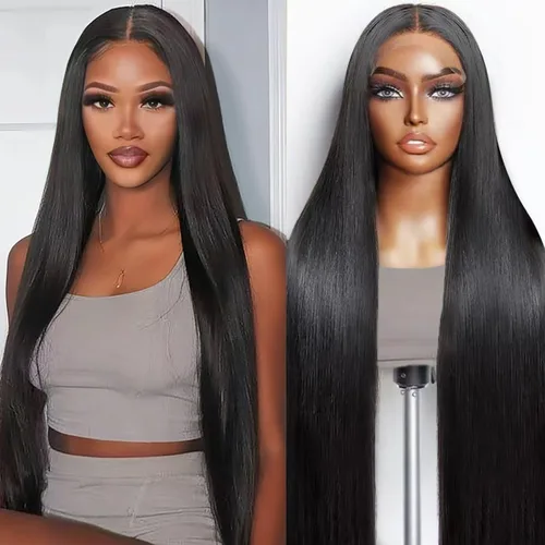 Miniatura 26 de Peluca de encaje frontal de cabello humano ondulada tipo body wave de 13x6. Peluca de cabello humano predepilada con cabello de bebé. Peluca