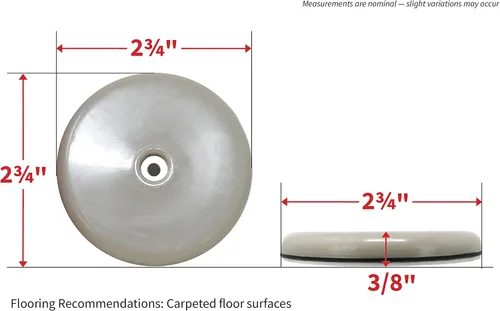 Miniatura 6 de Shepherd SlideGlide - Deslizadores adhesivos redondos de 2-3/4 pulgadas para alfombras, almohadillas protectoras resistentes para muebles