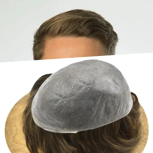 Miniatura 85 de Tupé para hombre, extensiones de cabello humano Remy para hombre, piel fina, 0.002 in, sistema de reemplazo de cabello con bucle en V para hombres