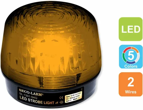 Miniatura 2 de Seco-Larm Enforcer - Luz estroboscópica LED con sirena programable incorporada, ámbar (SL-1301-SAQ/A)