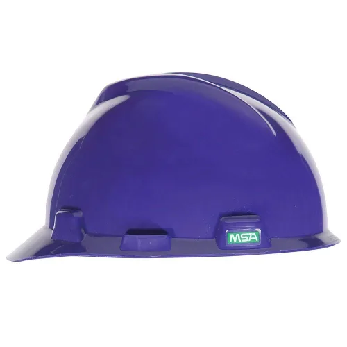 MSA 495858 V-Gard - Casco de seguridad, suspensión de trinquete Fas-Trac III, carcasa de polietileno, protección anti-impacto superior, correas de