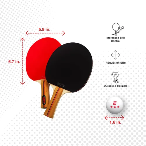Miniatura 3 de ESPN Ping Pong Set, Table Tennis Ideal for Family Games and Game Night 2 paletas + pelotas