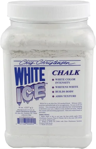 Chris Christensen White Ice Chalk, cosméticos para perros, aspecto profesional, natural, fácil de aplicar y mezclar, no contiene blanqueador ni