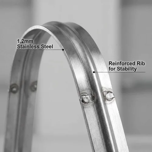 Miniatura 3 de QWORK Abrazadera de correa de tubo rígido de 4 pulgadas, paquete de 10 clips de tubo de soporte Strap-U, correa de acero inoxidable resistente