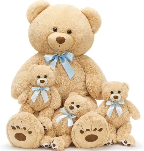 Miniatura 8 de MorisMos Oso de Peluche Gigante Animal de Peluche con Osos Bebé, 35.4'' Oso Grande de Peluche Mamá, 3 Pequeños Osos de Peluche Animales de Peluche a
