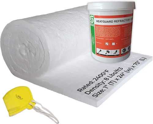 Miniatura 9 de Simond Store Manta aislante de fibra de cerámica, densidad 8# 2400F, 1 x 24 x 32 pulgadas, aislamiento de alta temperatura para estufa de madera