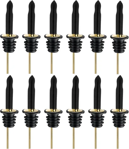 Miniatura 32 de Pafusen Paquete de 12 vertedores de botellas de licor, boquilla para verter licor para botellas de licor, boquilla dispensadora de aceite de oliva