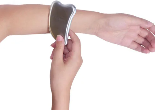 Miniatura 3 de STICKON Herramienta de masaje de raspado Gua Sha de acero inoxidable, herramientas IASTM, gran herramienta de movilización de tejidos blandos