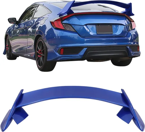 Miniatura 10 de IKON MOTORSPORTS, alerón de maletero compatible con Honda Civic 2-puertas Coupé 2016-2020, alerón de ala de maletero estilo TR, labio ABS pintado