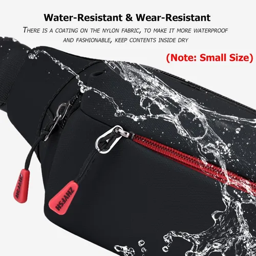 Miniatura 2 de Riñonera deportiva: Riñonera pequeña, resistente al agua, 4 bolsillos con cremallera para correr, caminar, senderismo, viajes, ciclismo, hombre