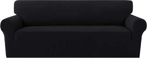 Miniatura 24 de MeilleMaison Funda elástica para silla reclinable, funda para sofá de 1 pieza con parte inferior elástica, lavable, protector de muebles Negro