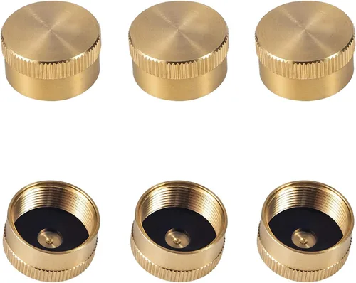 Fachmann 6 tapas de botella de propano de latón macizo universal para todos los cilindros de tanque de gas de 1 libra