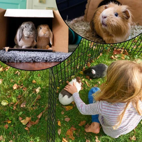 Miniatura 5 de BestPet - Corralito plegable de metal para perros, para interiores y exteriores, 8 paneles de 24 pulgadas