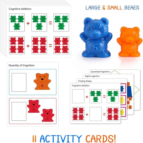 Miniatura 3 de Bmag Contar osos con tazas de clasificación a juego, juguete educativo STEM de reconocimiento de color de números para niños pequeños, juguete