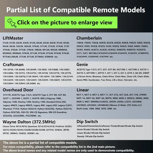 Miniatura 7 de Teclado universal inalámbrico para abridor de puerta de garaje sin llave, compatible con LiftMaster, Chamberlain, Craftsman, Genie, Linear, Wayne