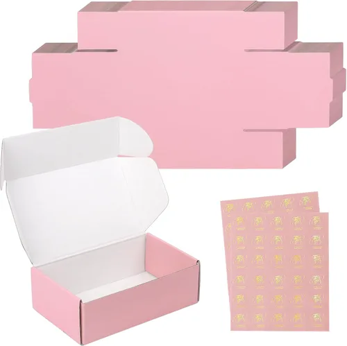 Miniatura 14 de Cajas de envío pequeñas de 6 x 4 x 2 pulgadas para pequeñas empresas, paquete de 30 cajas de correo moradas, caja de embalaje de cartón corrugado