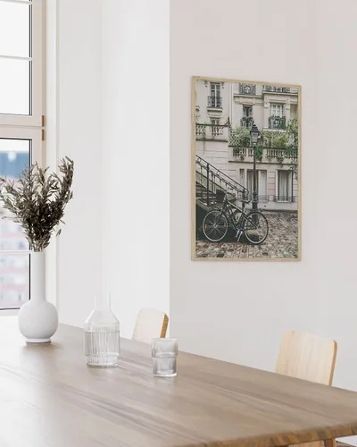 Miniatura 5 de HAUS AND HUES Imagen de París, arte estético de pared de viaje, decoración de pared de bicicleta y escaleras de París, póster de pared rosa