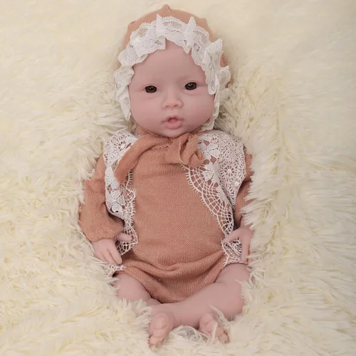 Miniatura 7 de EQAIWUJIE Muñeca Reborn de silicona de 18.5 pulgadas de cuerpo completo de silicona para bebé recién nacido real (marfil, niña de 18.5 pulgadas)