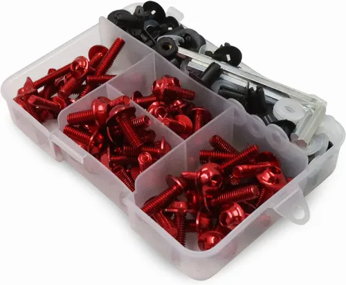 Miniatura 12 de Worldmotop Kit de tornillos de carenado, tuercas, sujetadores universales compatibles con Yamaha Honda Kawasaki Suzuki BMW, Kit de tornillos Negro