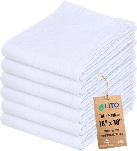 Miniatura 20 de Toallas de saco de harina Toalla de té para manualidades, plato de cocina, toalla de algodón en blanco para bordado, funda de lino para hornear